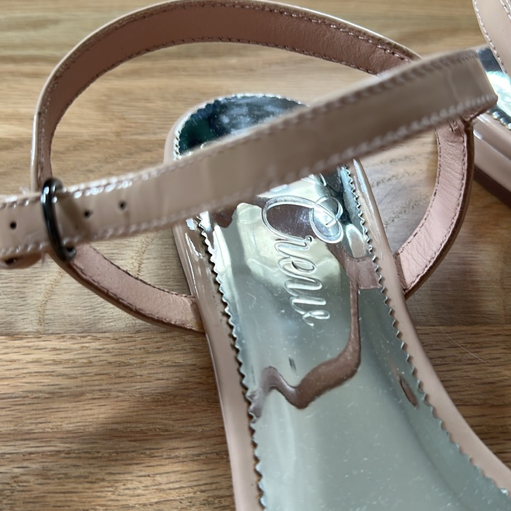 J Crew strappy sandals patent dusty pink taupe size 8.5, adjustable ankle strap - Picture 7 of 12
